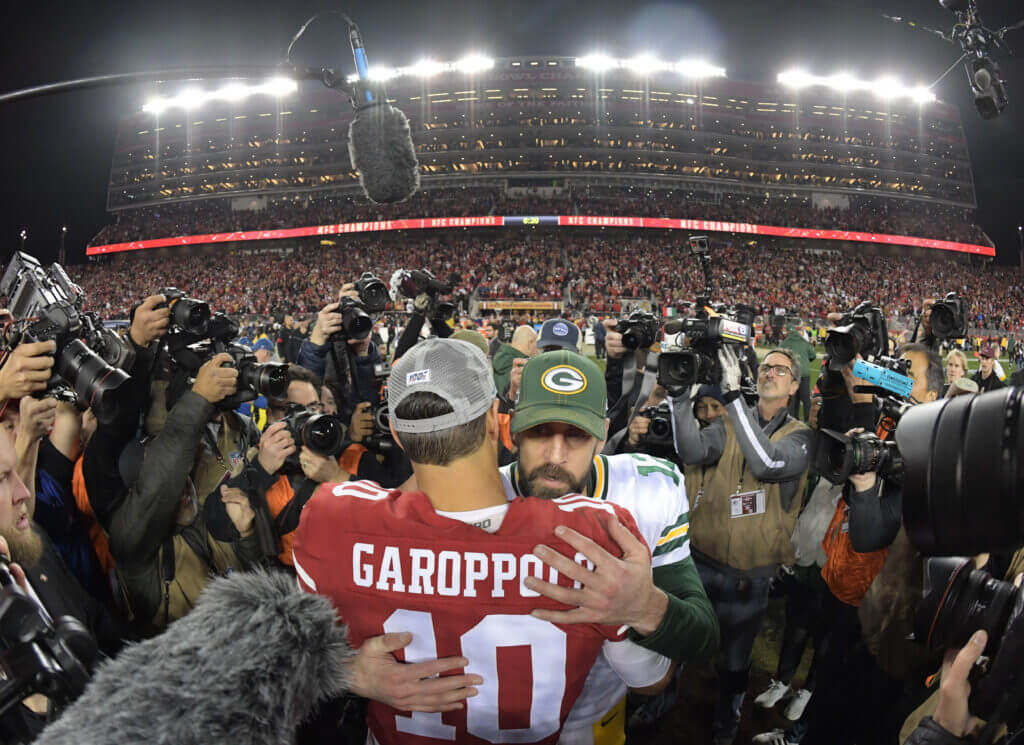 Aaron Rodgers, Jimmy Garoppolo, 49ers, Packers